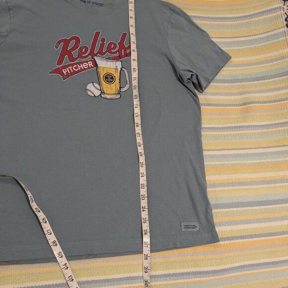 ⭐ Life is Good Men's Crusher Relief Pitcher tshirt Medium - Picture 4 of 9